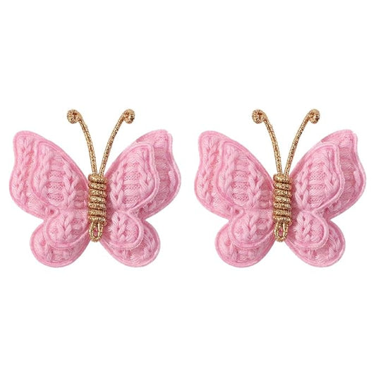 Pack of 2 hair bows girls. Kids’Fashionable Artificial Butterfly Hair Clips (Peach red)