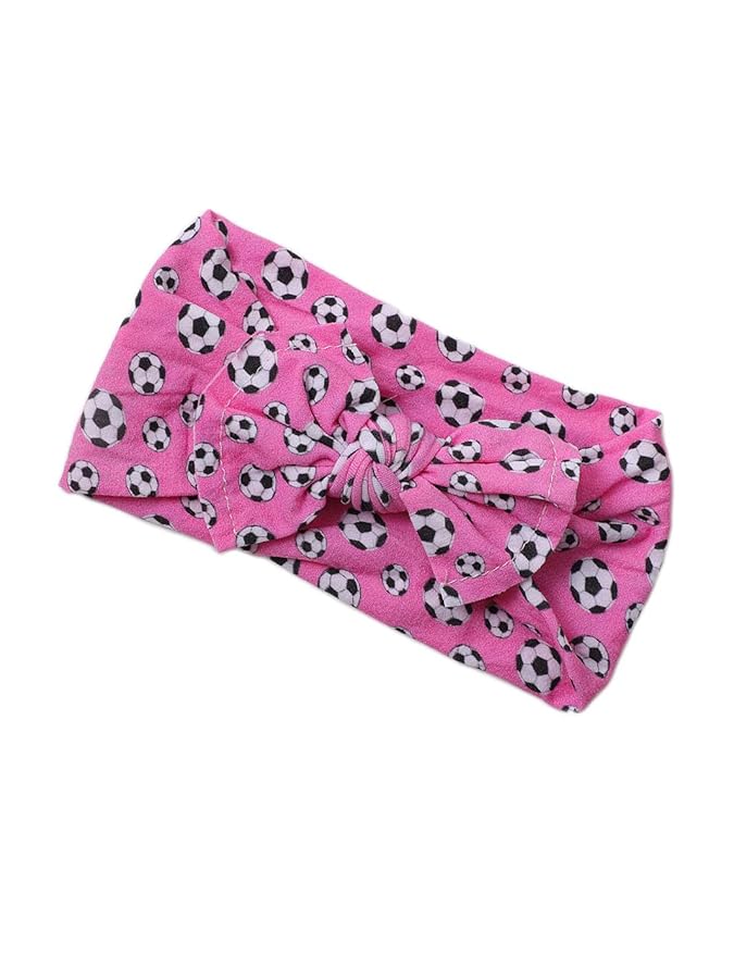 BBTDIN Baby Girls Soccer Headband Turban Infant Football Hairband Bowknot Newborn Soccer Bow Headwarp BTB10 (A3)