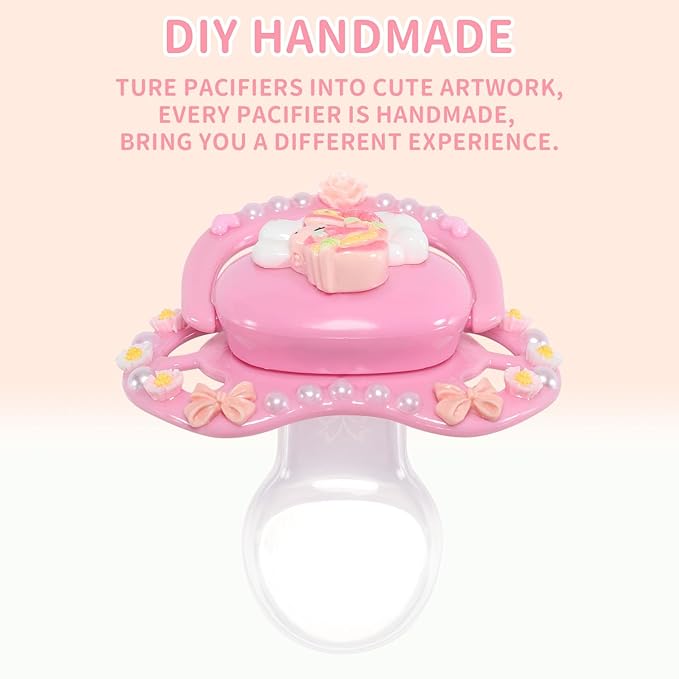 CutiePlusU Adult Sized Pacifier Dummy DIY Handmade Big Shield Pink