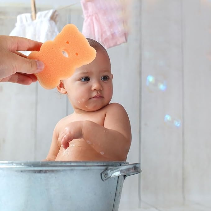 Totority Baby Bath Mat Soft Sponge Cushion for Newborns Non-Slip Bath Pad Support for Infant Bathtub and Sink 19X12 Inch Breathable Baby Sponge Cushion