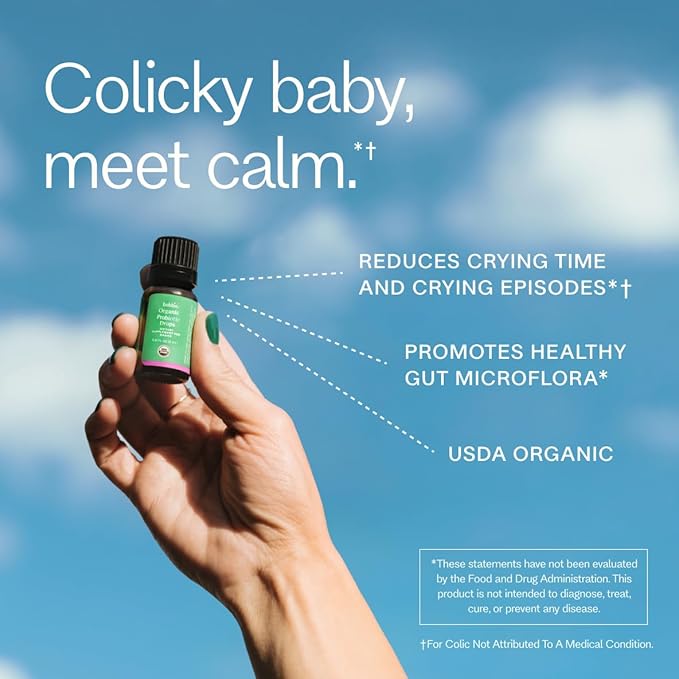 Bobbie Organic Baby Probiotic Drops, Daily Liquid Supplement, Fuss, Tears, Gut Health for Newborn Babies and Infants, Vegan, Infant-Friendly Formula, 1 Billion CFU, 0.27 fl oz