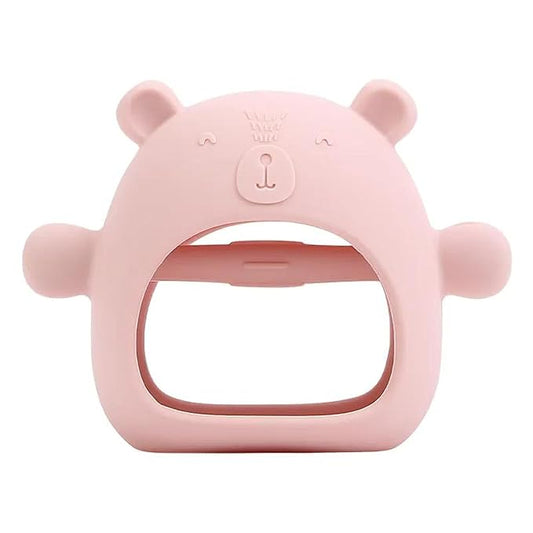 Anti-Drop Baby Teething Toy, BPA Free & Food-Grade Premium Silicone Bear Mitten Teether to Soothe Sore Gums and Relieve Pain, Chew Toy for Sucking Needs for 3m+ Infants (Blush Pink)