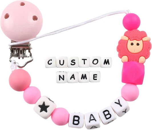 Custom Pacifier Clip with Customized Name Customized Stroller Clip Holder with Name Personalized Pacifier Holder