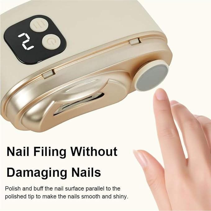Electric Nail Clipper with LED Light, 2026 Improved Nail Clippers, Safe Automatic 4-in-1 Baby Nail Trimmer, Slanted Toenail Clippers for Deep Thick Ingrown Toenails, Ideal for All Your Nail Care Needs