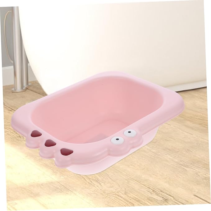 Abaodam Portable Wash Basin for Boy Girl and Spacious PP Material Tub with Smooth Rounded Edges Safe and Supply in Pink for Household Use