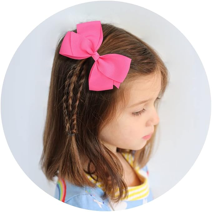 WillingTee 40 Colors Hair Bows for Fine Hair Big 4.5 Inch Grosgrain Ribbon Hair Bow Alligator Clips for Baby Girls Infants Toddlers Children