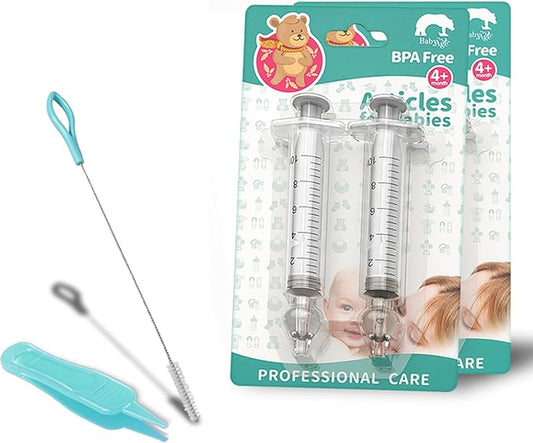 Nasal Syringe for Baby - 4PCS with Cleaning Tools - Safe Silicon Baby Nasal Aspirator Qucik Syringe Nose Cleaner Rinsing Tool for Baby/Infant/Kid (Transparent, 4PCS)
