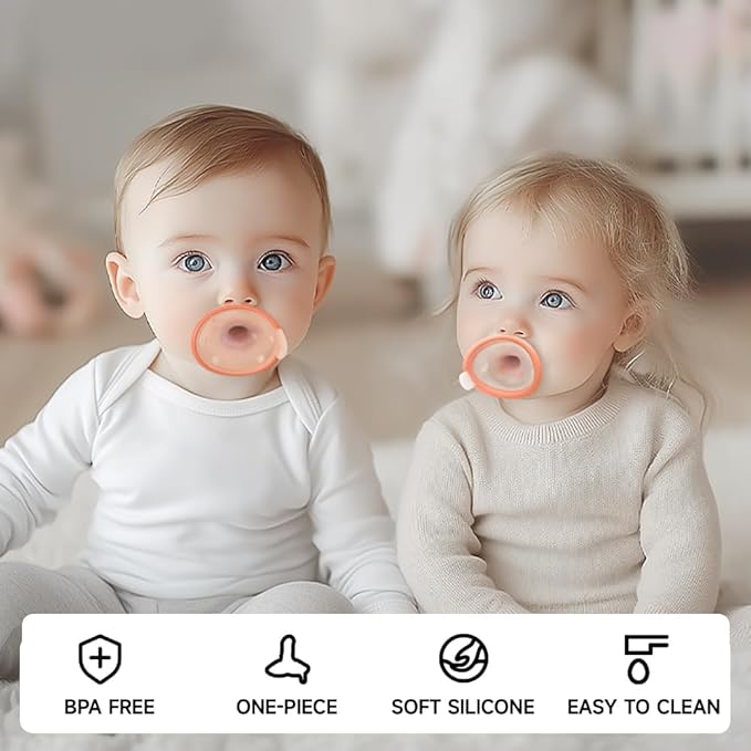 Garkoko Baby Pacifiers 0-6 Month, Soft Silicone Newborn Pacifiers with Large Air Holes, BPA Free, Set of 2 in Thumb & Breast-Like Shape
