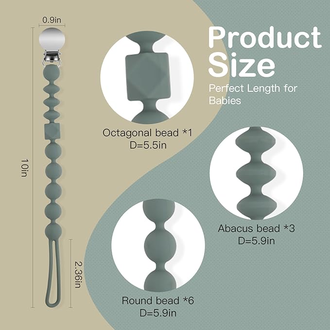 MINMUNJIU Silicone Pacifier Clips for Boys, 4 Pack One Piece Soft Flexible Pacifier Holder Clip Binky Clips for Boys