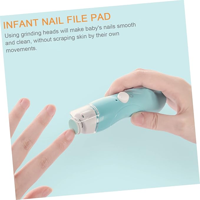 Baby Nail File Replacement Pads 0.78In Electric Nail Grinding Heads Soft Safe for Infant Toddler Grooming Compatible with Standard Trimmers 6Pcs
