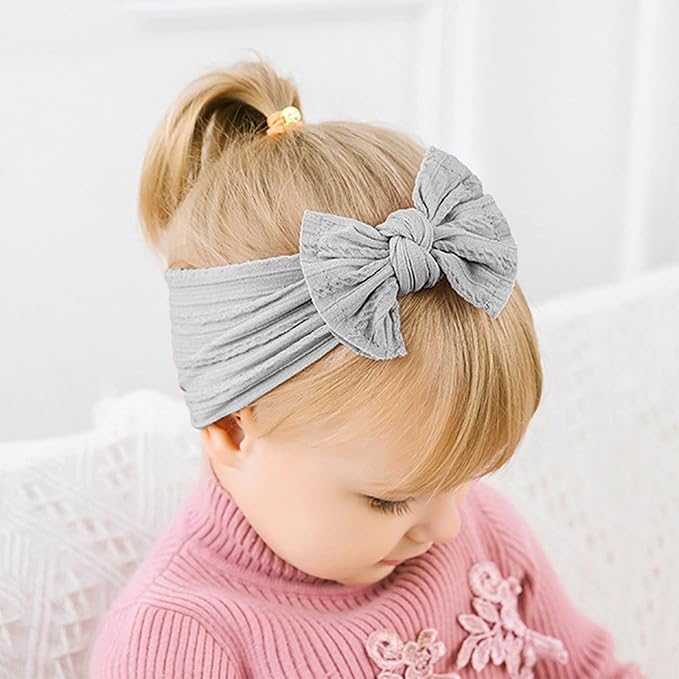 DRESHOW BQUBO Baby Nylon Headbands Hairbands Hair Bow for Girls Newborn Infant Toddlers Hair Accessories