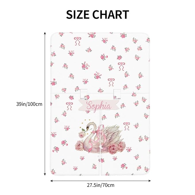 Custom Baby Car Seat Canopy with Name, Personalized Stroller Baby Car Seat Covers for Girls, Minky Nursing Carseat Cover for Breastfeeding, Car Seat Canopies for Infant Newborn(Floral Swan)