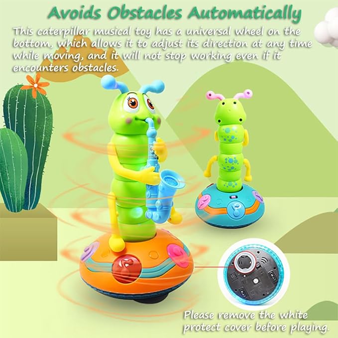 Miracland Dancing Caterpillar Saxophone Musical Toy with Music and Lights for Boys and Girls