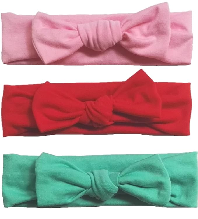 Toptim Baby Headbands Cotton Knotted, Girl's Rabbit Ear Hairbands for Newborn,Toddler 8-Pack (Multicoloured, one size)