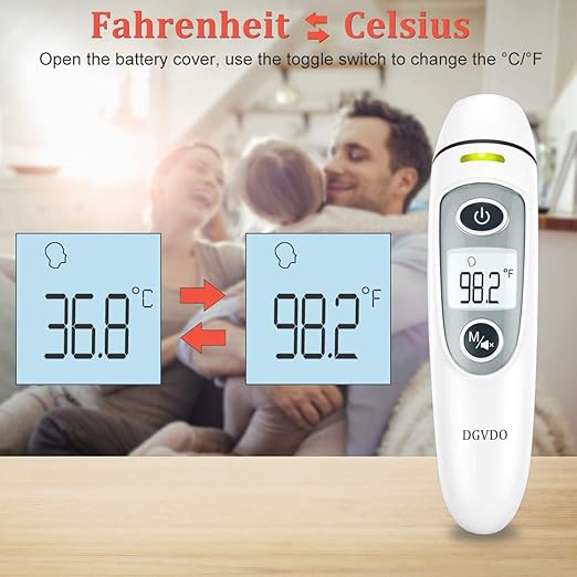 Non-Contact Forehead Thermometers, No Touch Digital Infrared Thermometer for Adults, Kids and Baby, Touchless Thermometer Within 0.4 Inch Distance, Fever Alarm, Memory Function