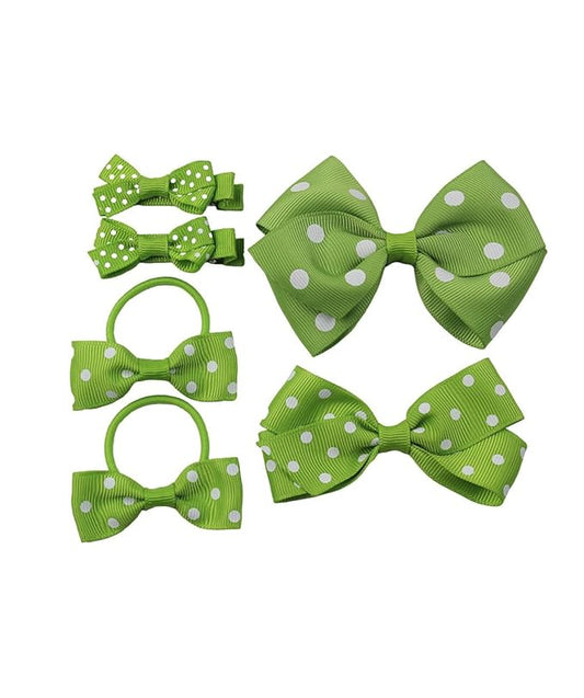 Polka dot Hair Clips Bow Baby Girls Polka dot Barrettes Clips BBG54 (B9-Green)