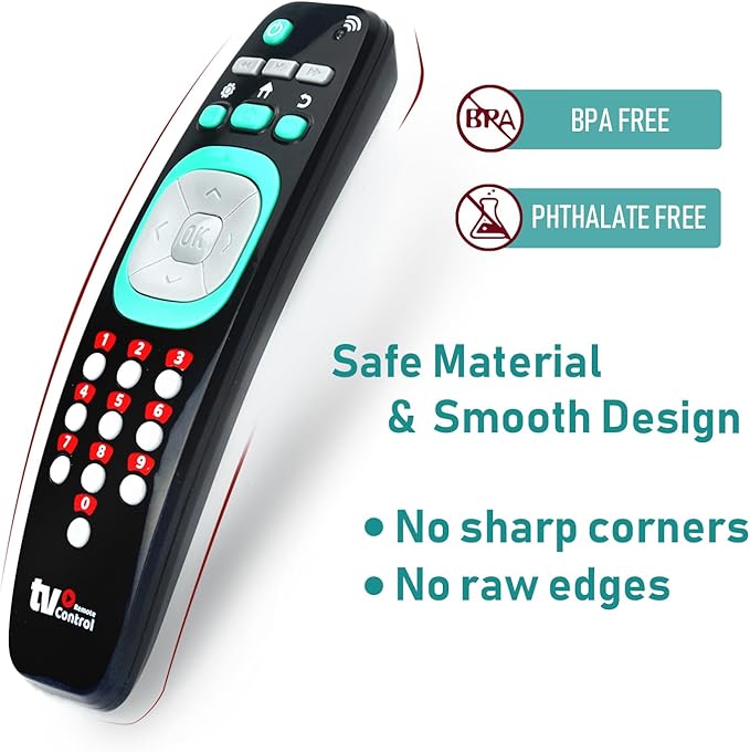 Baby Remote Control Toy, TV Remote Control Toy, Musical Toys with Lights and Sounds for Toddlers Babies 12 36 Months