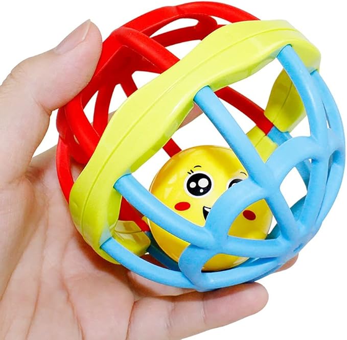 Sensory Balls for Toddlers - Textured Multi Ball Set for Babies, 6 Colorful Soft and Squeezy Sensory Toys with Stacking Cups Baby Rattle Ball - Stress Relief & Sensory Developmental Toy for Kids
