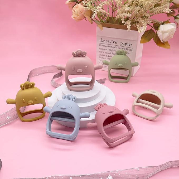 Infant Toys 0-6, Teething Toys 3-6 6-12 Months, Anti Drop Hand Teethers Baby Chew Toys for Teething Relief, Silicone Teether Pacifier Teething Mitten Newborn Toy 0 3 for Sucking Needs,BPA Free- Olive