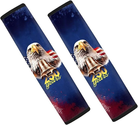 AFPANQZ Eagle 250 Years Universal Seat Belt Cover 2 Pack Truck Vans Sedans SUVs Seat Belt Pad Cushion for Women Girls Comfortable Shoulder Protectors