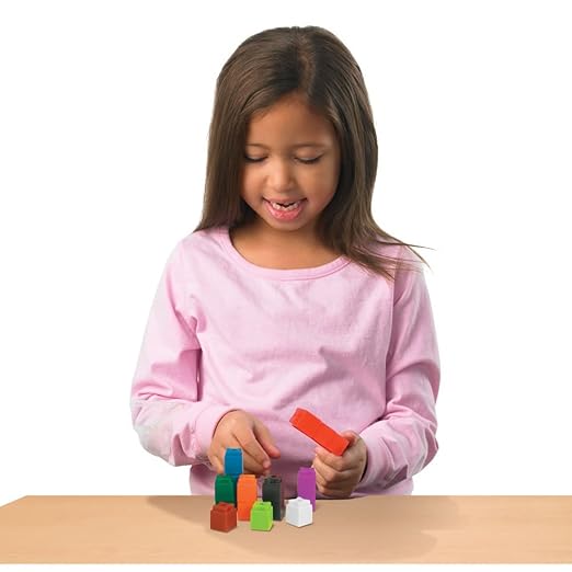 hand2mind Interlocking UniLink Cubes, Plastic Cubes for Early Math, Connecting Cubes for Kids Learning, Math Manipulatives, Counting Cubes for Kids Math, Preschool Classroom Supplies (Set of 500)