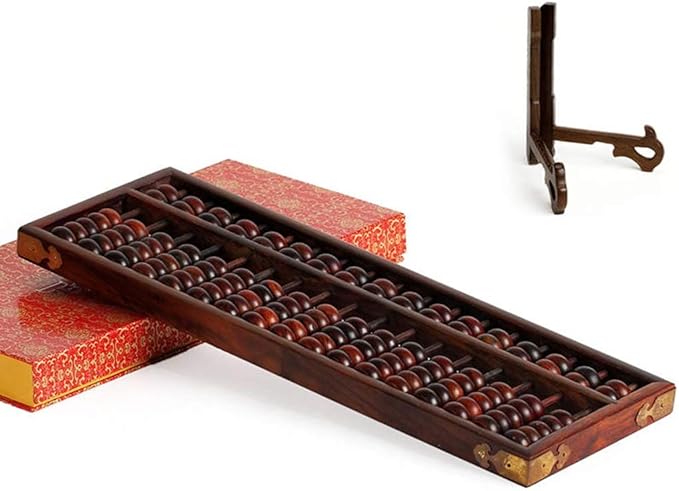 Counting Abacus Redwood Abacus Art Collection Abacus Accounting and Students Mental Abacus Desktop Decoration (Color : Brown, Size : 46.8 * 16.5 * 2.7cm)