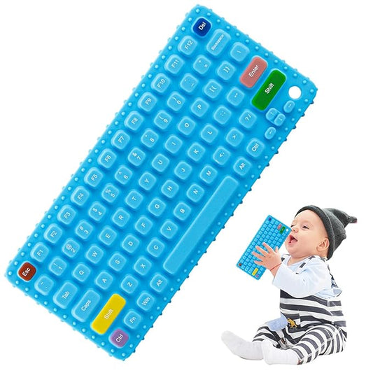 Baby Keyboard Teething Toys for Babies 0-3, 0-6, 6-12 Months | Soft Silicone Keyboard Teethers Toys | Baby Fidget Toys 0-6 Months | Infant Teether Pacifier for Breastfeeding Baby Boy Girl