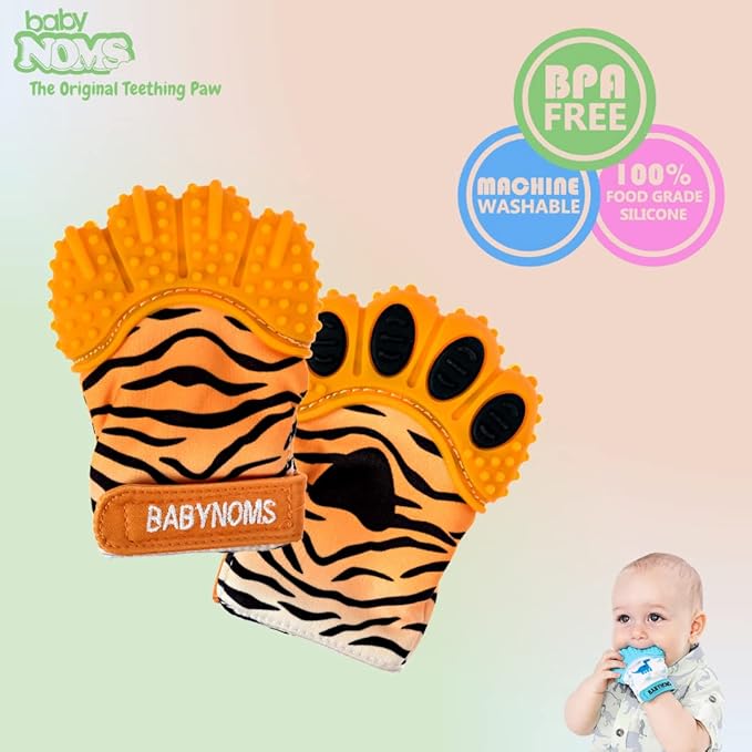 ® Teething Mitten | Orange Tiger Teething Paw
