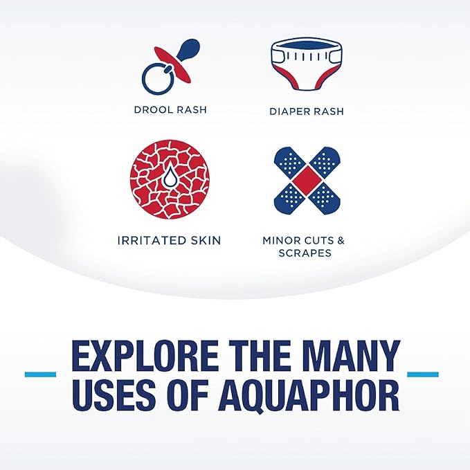 Aquaphor Baby Healing Ointment - Advanced Therapy for Chapped Cheeks and Diaper Rash, 4 Tube Pack