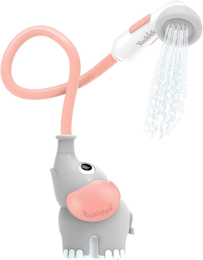 Yookidoo Pink Elephant Baby Bath Toy - Bath & Shower Game - Awakening of the Senses - Hose Sprinkler - 0 to 2 Years Old