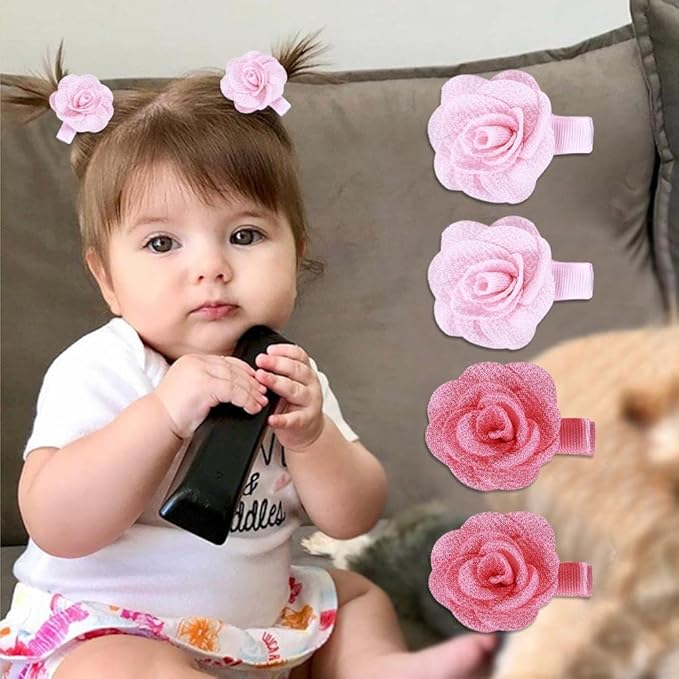 inSowni Alligator Hair Clips Grosgrain Bow Satin Chiffon Flower for Baby Girl Toddlers