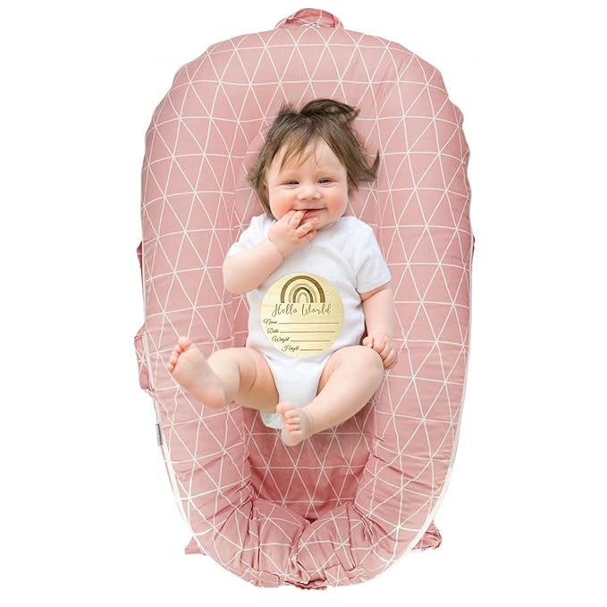 Newborn Lounger Cover for DockATot Deluxe, 100% Cotton Cover for Dock A Tot (Pink)
