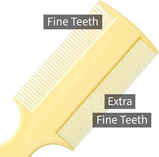 Vakly Fine Tooth Comb (3 Pack) – Double-Sided Baby Comb with Handle, Extra Fine Lice & Dandruff Comb for Cradle Cap, Newborns, Toddlers & Adults