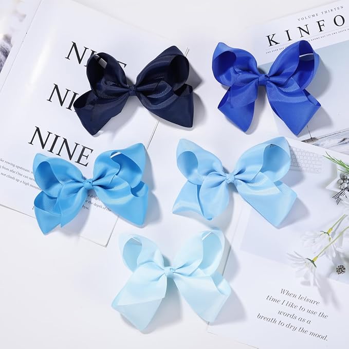Hair Bows for Girls 10PCS Girls Toddler bows Clips Black Grosgrain Ribbon Alligator Clips Kids Hair Accessories