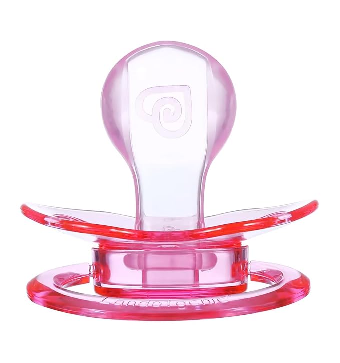 Landofgenie Large Shield Adult Size Pacifiers Bone Shape Transparent Design Pacifier Pink