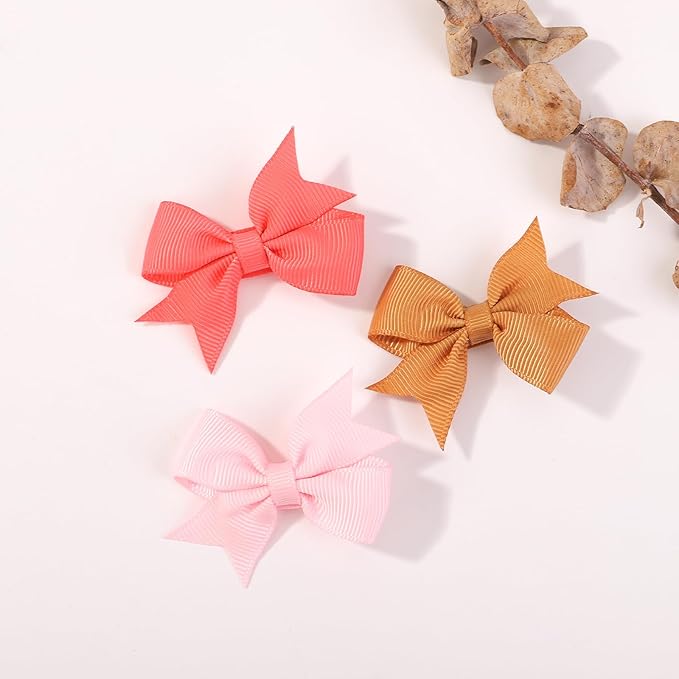 50PCS 2 Inch Baby Hair Bows Clips for Girls Grosgrain Ribbon Fully Lined Infant Hair Clips Accessories for Baby Girls Newborns Toddler in Pairs