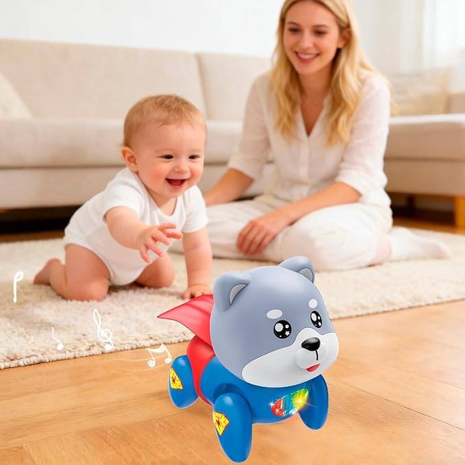Baby Toys, Fun Tummy Time Toy for Toddlers with Music and Light, Interactive Walking Moving Sensory Toys for Infant Baby Girls and Boys, Birthday Gifts for Kids Boy Girl 3 4 5 6 7 8 Years