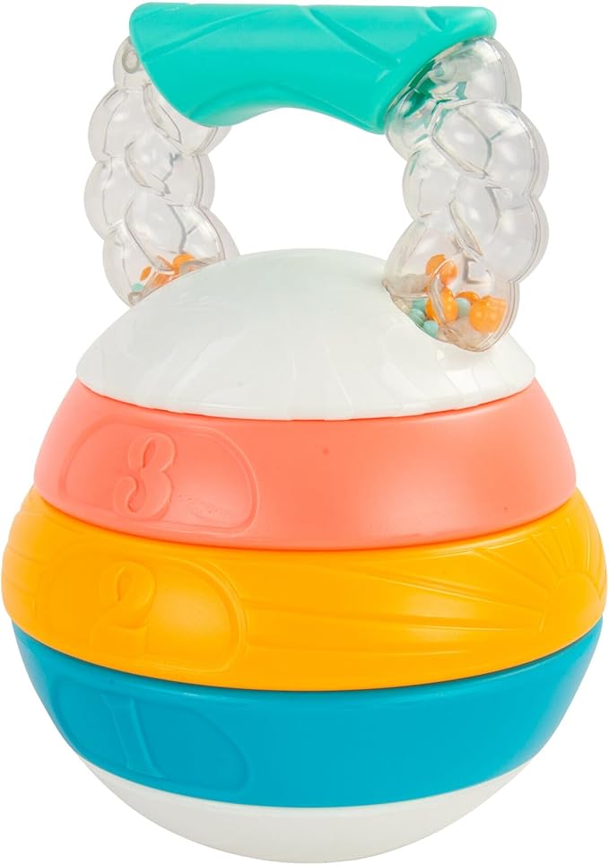 BEBE FUERTE Stack and Count Kettlebell Activity Toy by Robin Arzon - Bilingual Stacking Toys - Baby Workout Toys - Baby and Toddler Gifts for Ages 6 Months and Up