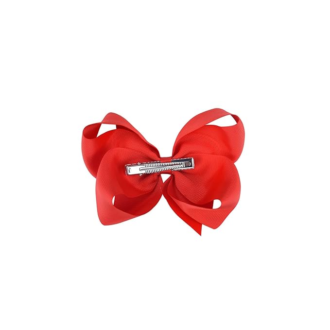 Red Hair Bows For Girls and Toddler - 6 pcs Red Bow 6 inch ×2, 4 inch ×2, 3 inch ×2 …