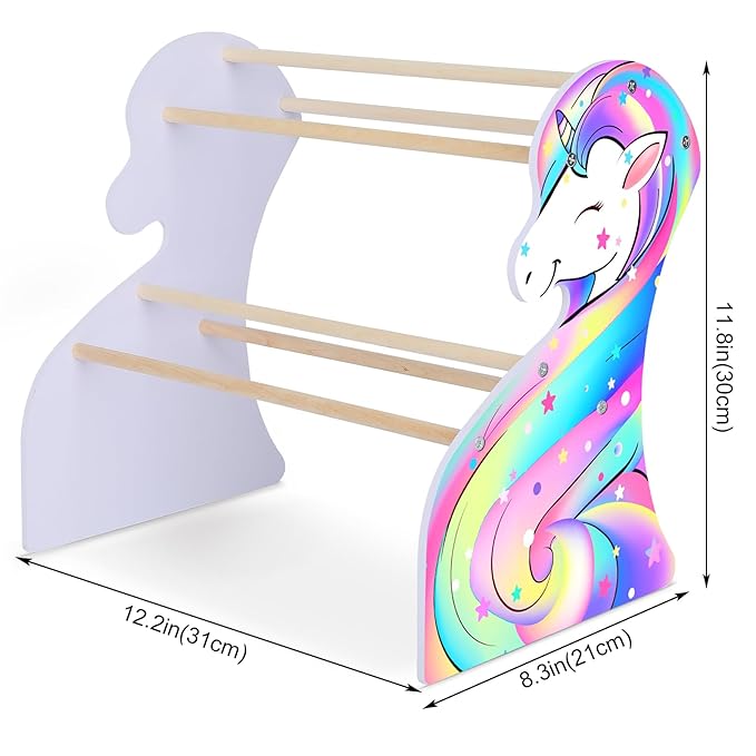 FIOBEE Girls Headband Holder Organizer Unicorn Headband Storage Hair Accessories Organizer Hairband Display Stand Home Room Decors for Kids