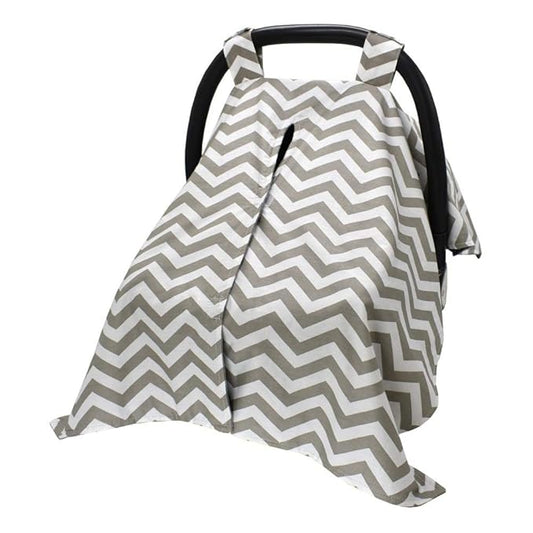 2 in 1 Carseat Canopy and Nursing Cover Up with Peekaboo Opening | Large Infant Car Seat Canopy for Girl or Boy | Best Baby Shower Gift for Breastfeeding Moms | Chevron Pattern