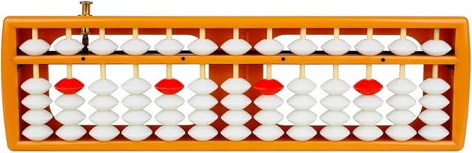 Larcele 13 Column Abacus with Reset Button, Bead Arithmetic Counting Tool for Student SP-02