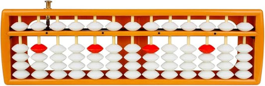 Larcele 13 Column Abacus with Reset Button, Bead Arithmetic Counting Tool for Student SP-02
