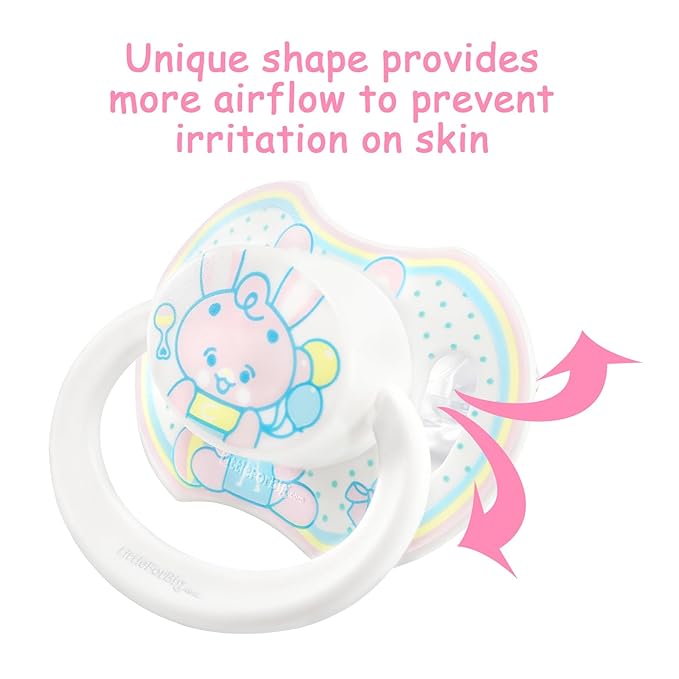 LittleForBig Bigshield Generation-II Adult Sized Printed Pacifier Baby Rabbit Pattern Pink