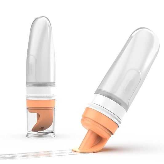 Eli & Ali Swiper Tube - No-Touch Cream Applicator with Refillable Silicone Cream Dispenser for Sunscreen, Diaper Rash, Tattoo Aftercare, Nipple, Progesterone & More - TSA Friendly - Orange, 1 Pack