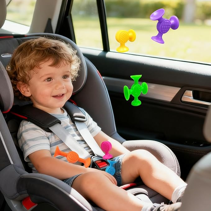 Jofan 12 Pack Suction Cup Bath Toys Texture Sensory Toys for Kids Toddlers Boys Girls Easter Basket Stuffers Gifts Fillers Party Favors