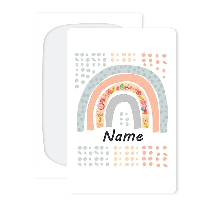 Personalized Boho Rainbow Baby Car Seat Cover, Customized Name Nursing Covers Breastfeeding Scarf Infant Carseat Canopy, Custom Shower Gift for Newborn Girls Babies