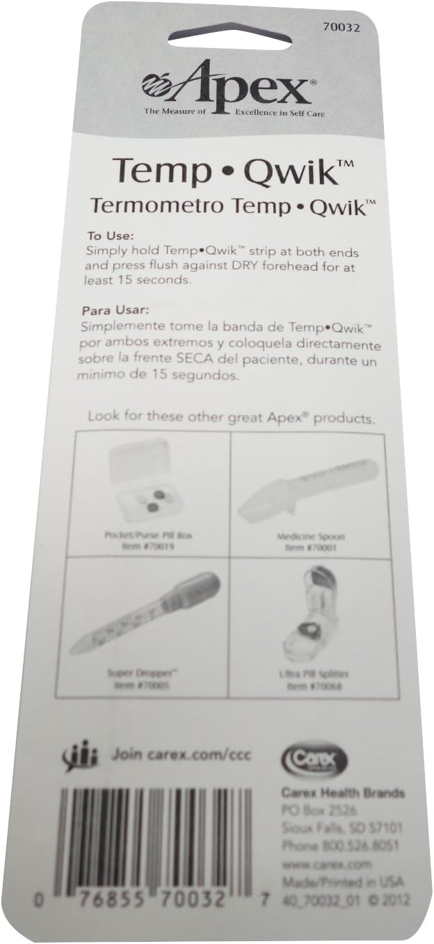 Apex Temp-Quik Forehead Strip Thermometer
