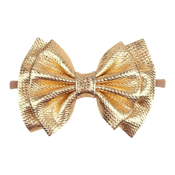Gold Hair Clips, Bows Hair Barrettes Accessories,Hair Pins for Infant Toddler Baby Girls.(FJ78) (Gold F)