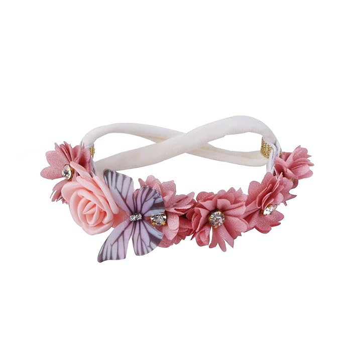 Flower Headband for Baby Girl Elastic Baby Floral Headbands Crown Hairbands Hair Accessories for Newborn Infant Toddlers Kids 3pcs/set